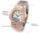 Perfect Replica OE Factory 5713 Patek Philippe Nautilus Rose Gold White Dial Watches